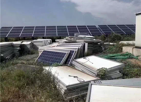 A lot of scrapped solar panels