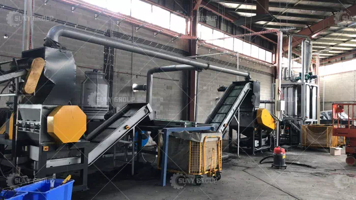 Customer Tire Recycling Equipment Work Site