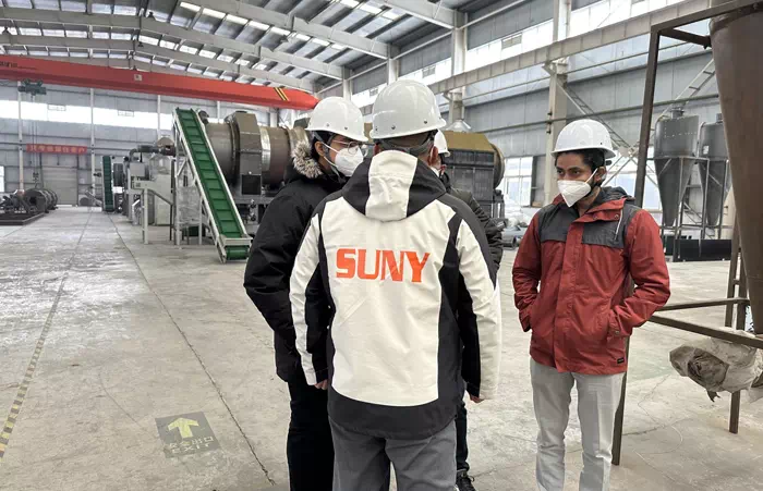 Indian customers inspect lithium battery recycling production line