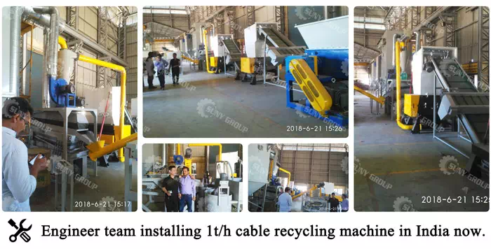 Indian customer copper wire recycling machine site
