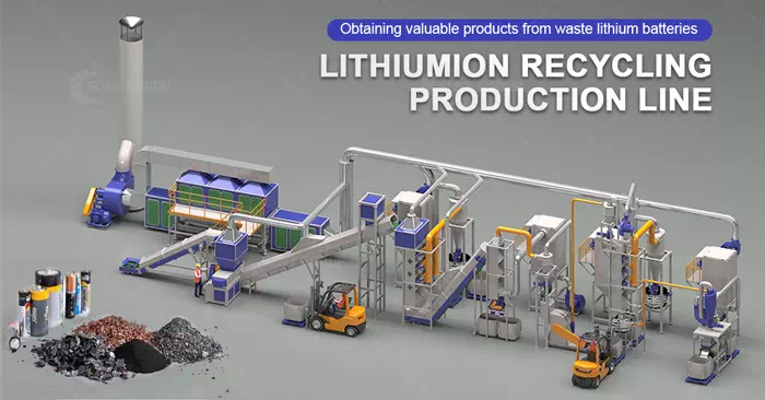 Lithium battery recycling production line