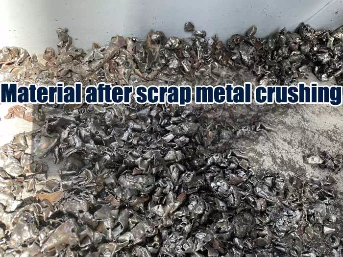 Material after scrap metal crushing