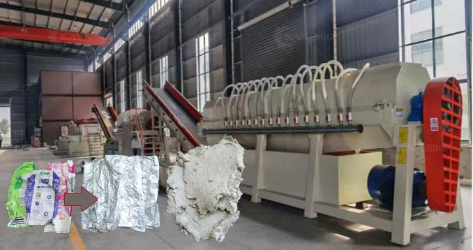 Paper-plastic separation equipment workshop
