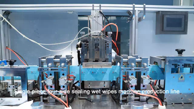 Single-piece four-side sealing wet wipes machine production line