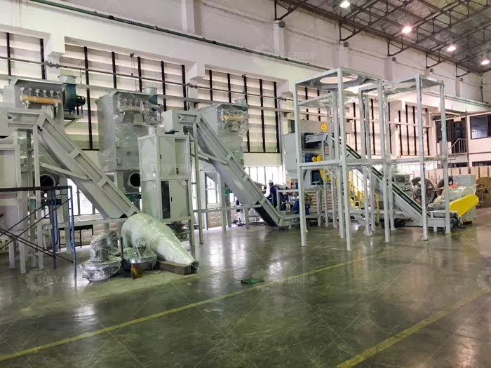 Installation of lithium battery recycling production line for Thai customers