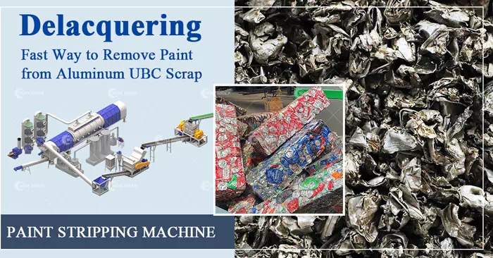 UBC shredding decoating recycling plant
