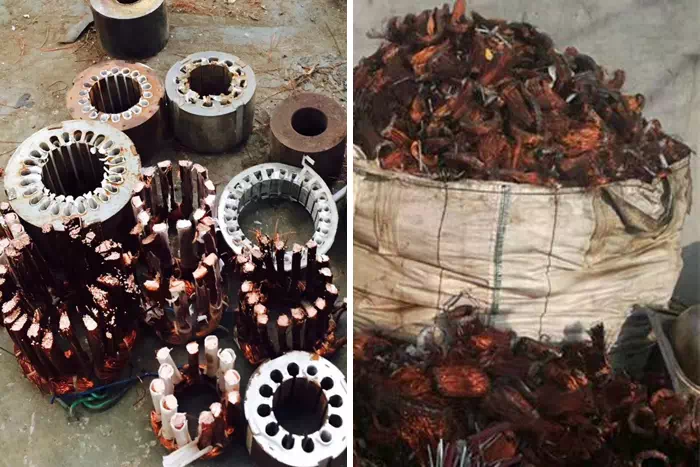copper after scrap motor recycling