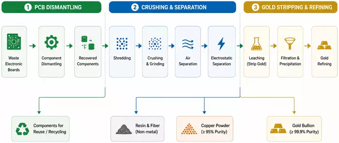 E-waste Recycling Process Flow