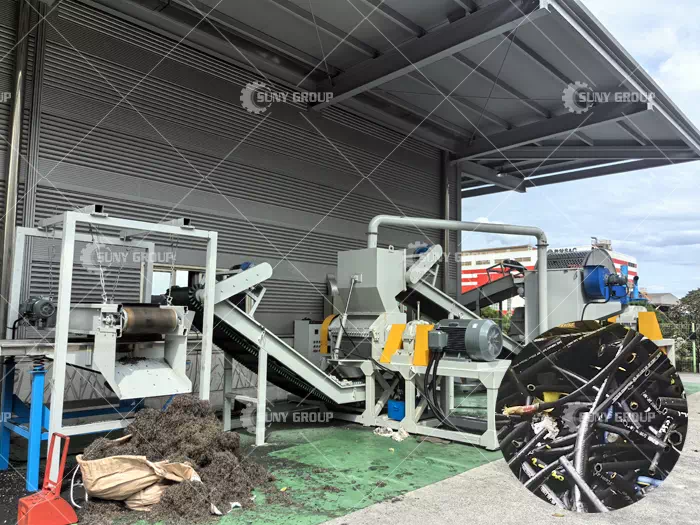 Korean Customer Hydraulic Rubber Hose Wire Separation Equipment Site