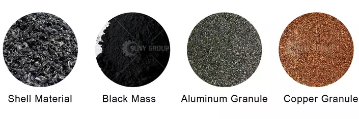 Shell Material, Black Mass, Aluminum Granule, Copper Granule Shell Material, Black Mass, Aluminum Granule, Copper Granule