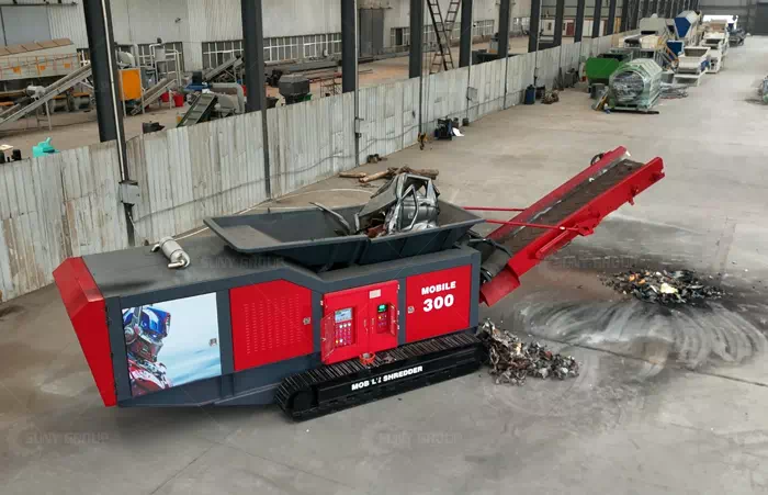 Tracked Mobile Shredder for Scrap Metal Recycling