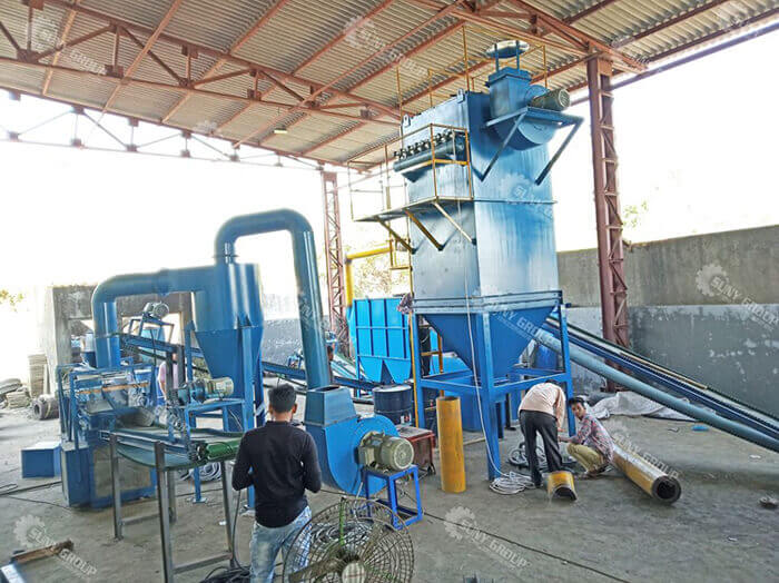 Indian customer site for radiator recycling plant