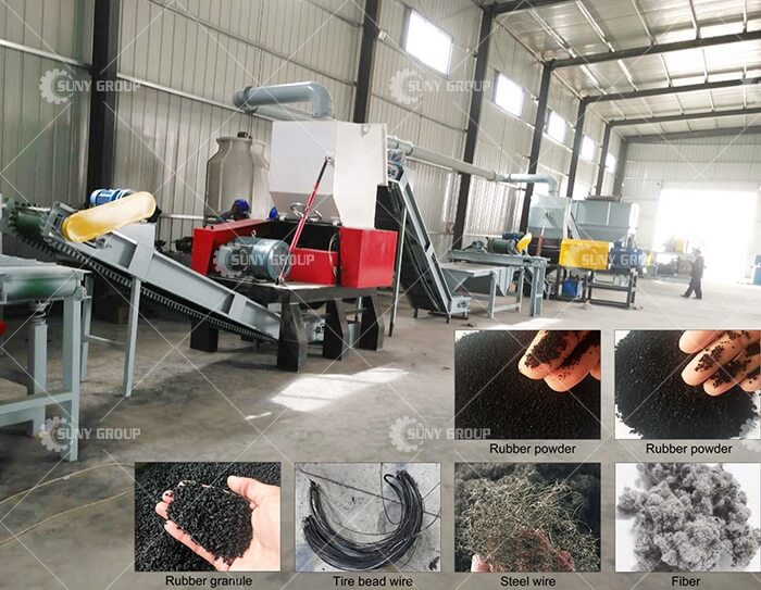 Waste tire recycling equipment