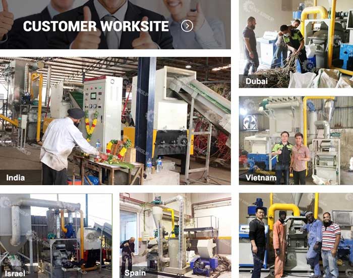 copper wire recycling machine customer site