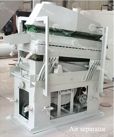 Air flow specific gravity sorting equipment