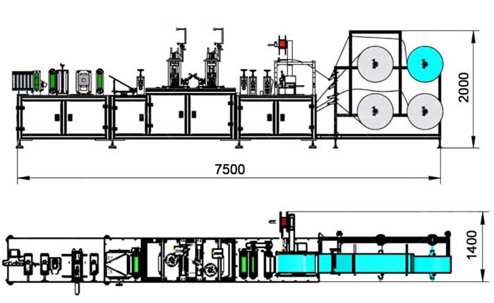 Automatic folding medical protective mask (N95) production line