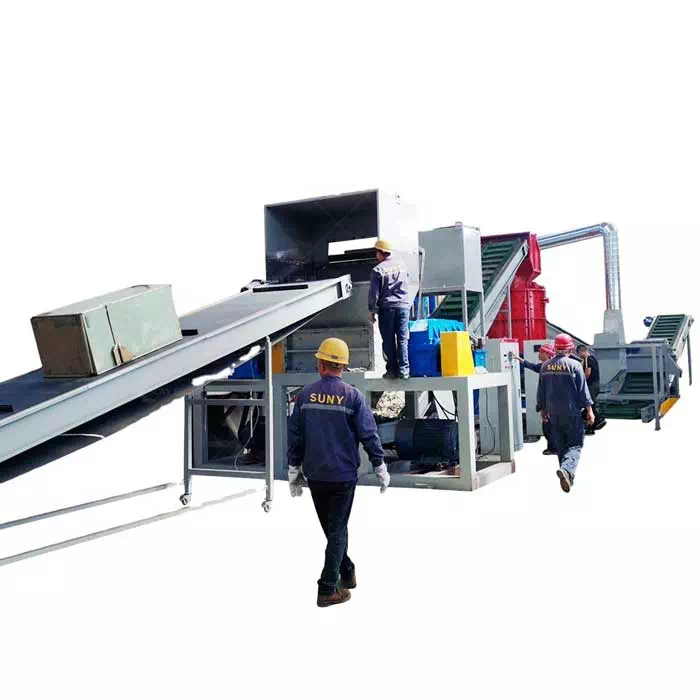 Recycling production line of waste refrigerators