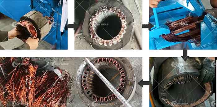 Scrap motor stator recycling copper wire